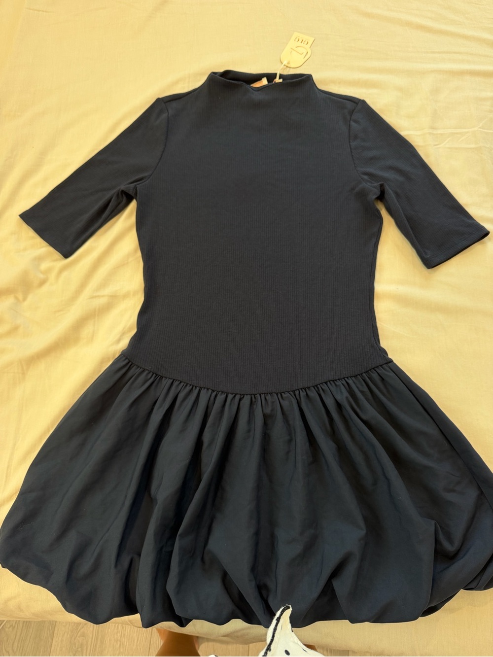 Good Luck Gem Navy Blue Mini Dress with Bubble Skirt